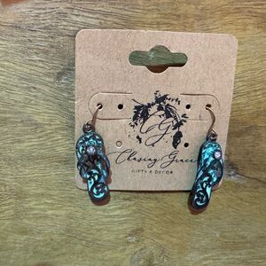Turquoise Flip Flop Earrings